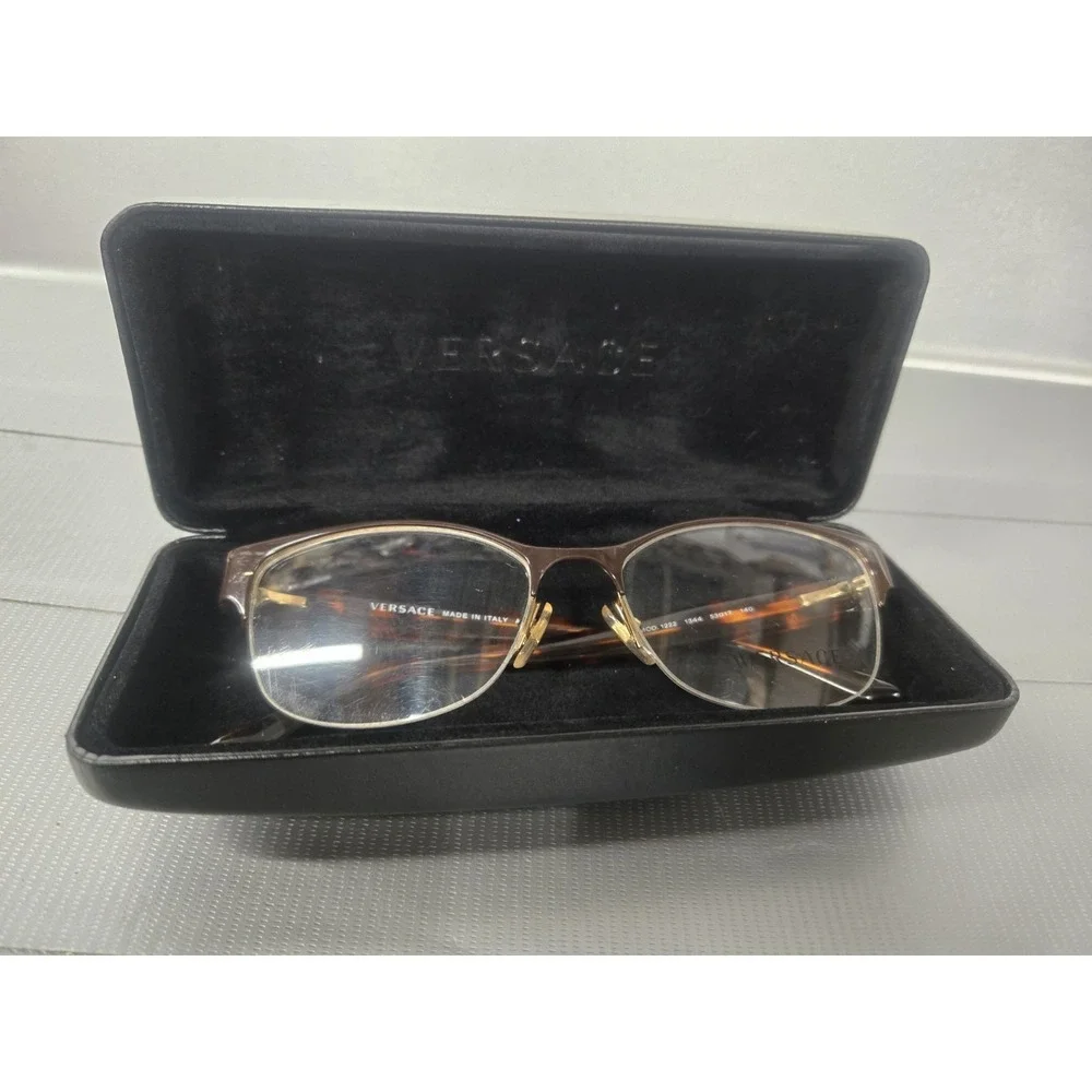 VERSACE MOD.1222 1344 Italy Dark Brown/Tortoise Eyeglasses Frame 53-17-140